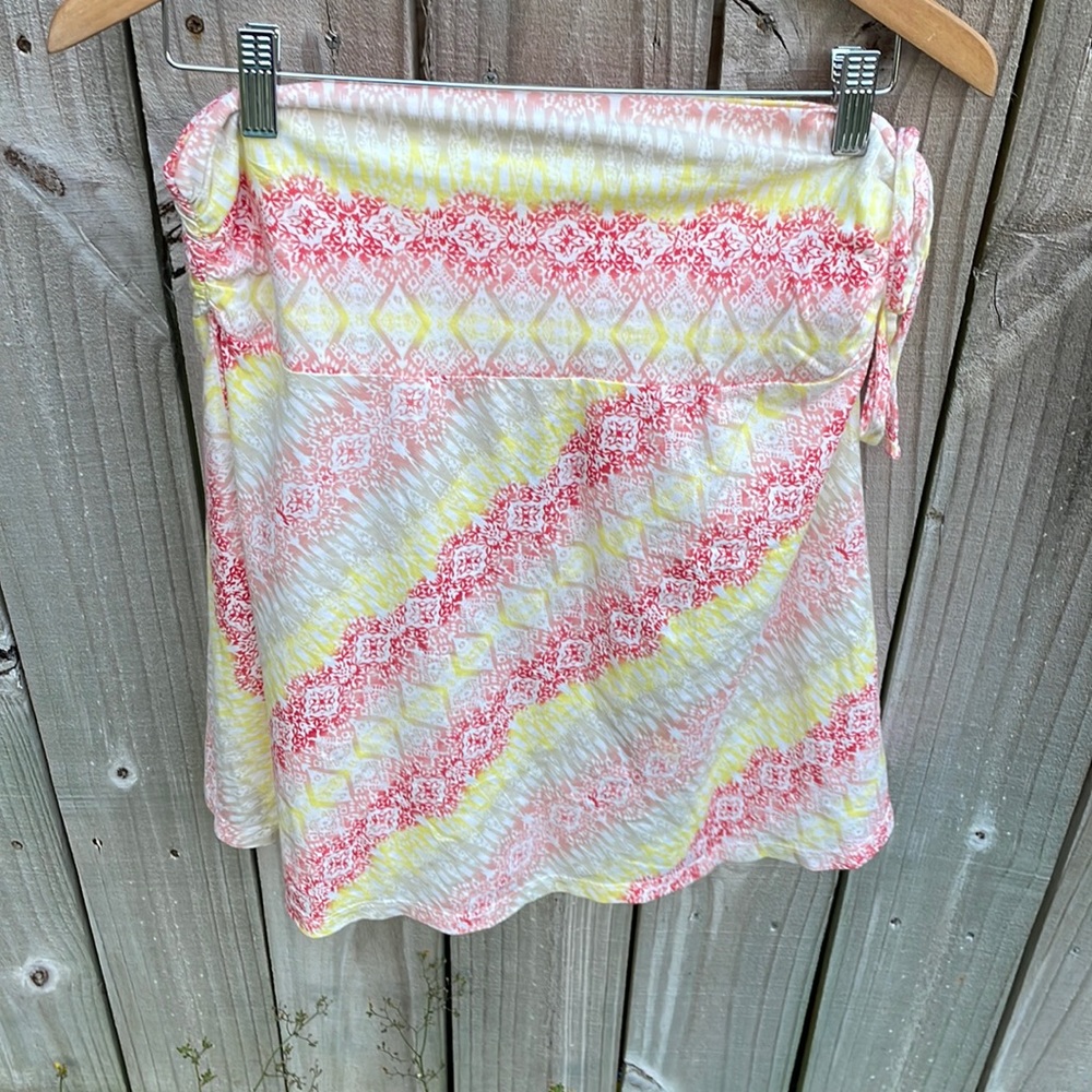 Patagonia Strapless Ruched Top Sz Large EUC